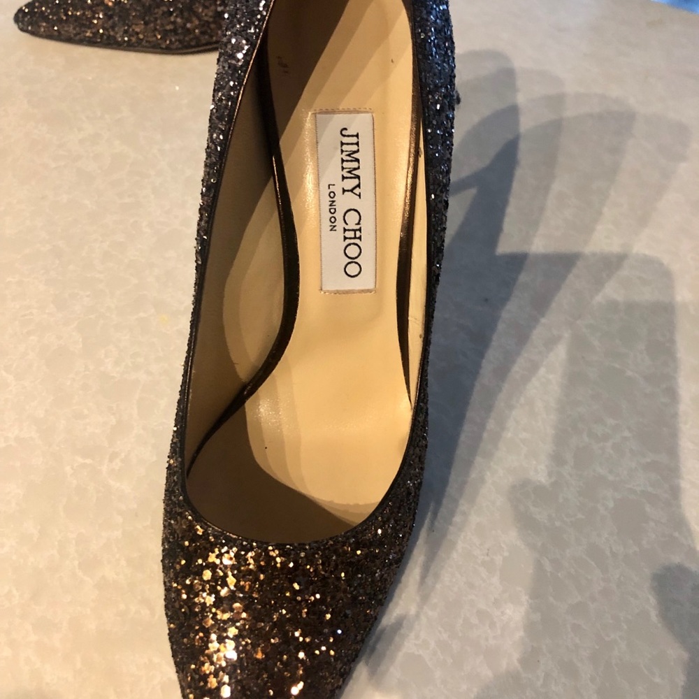 Jimmy Choo Romy Glitter Heels - Picture 4 of 5